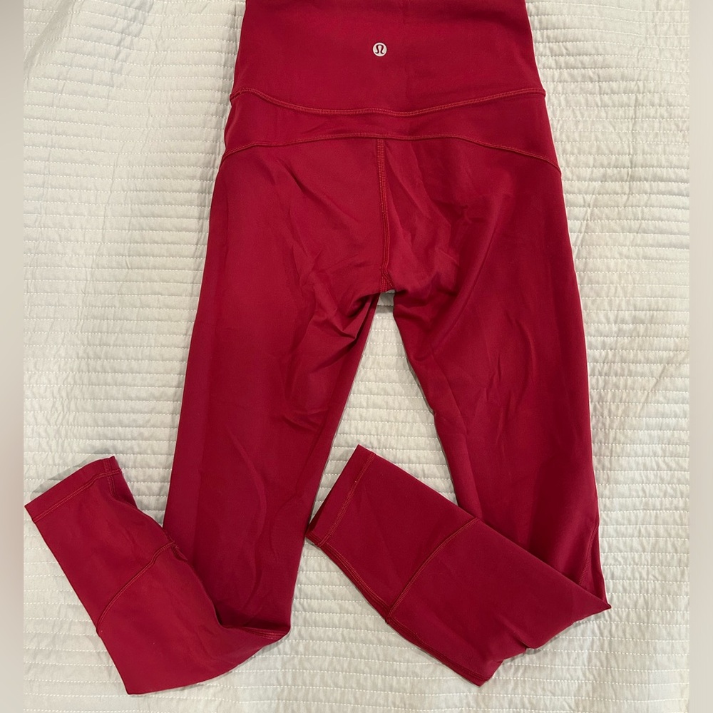 Lululemon 7/8 Burgundy Leggings - Size 4
